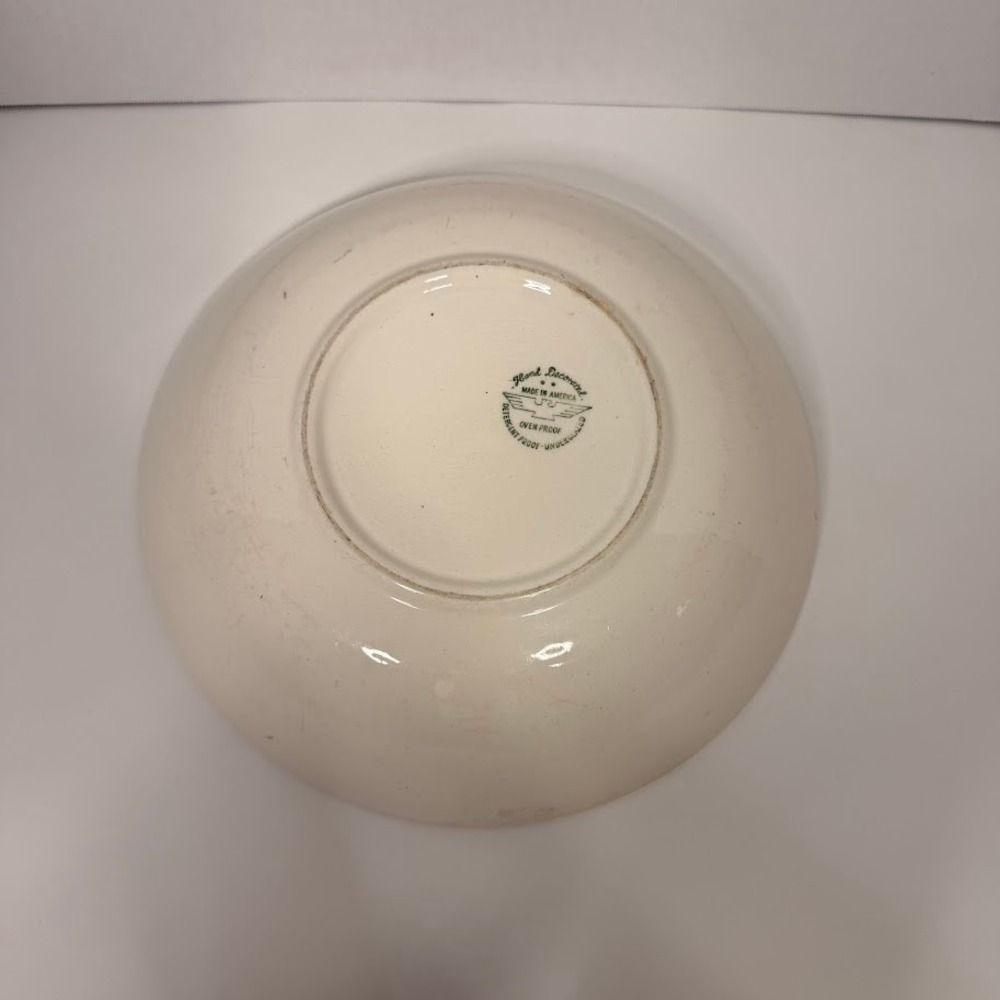 Marcrest Swiss Alpine 1950 Vintage MCM Retro USA Floral Pasta Serving Bowl 10" - Picture 7 of 7